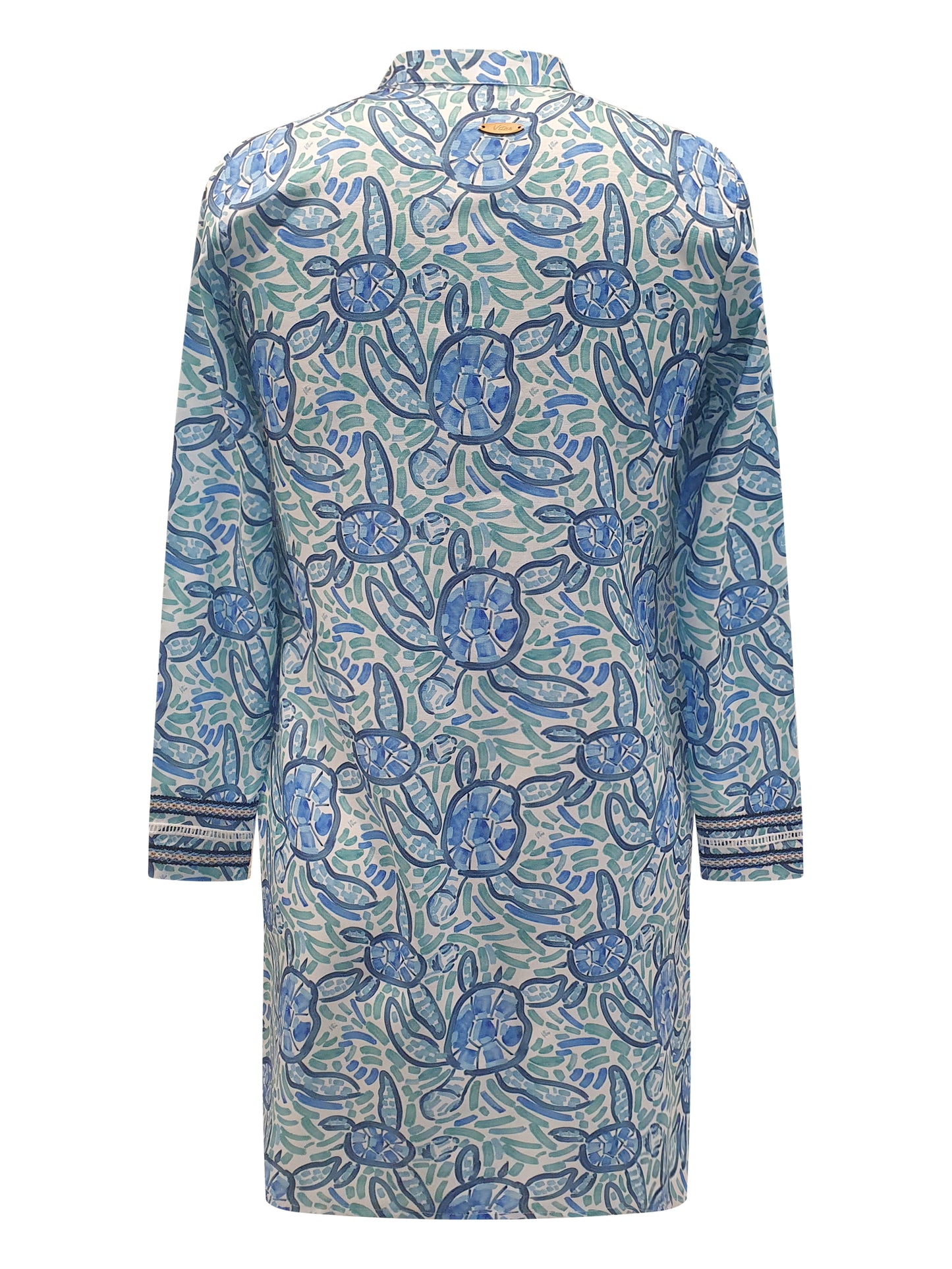 Nadine Turtle Love Dress in Blue/Green